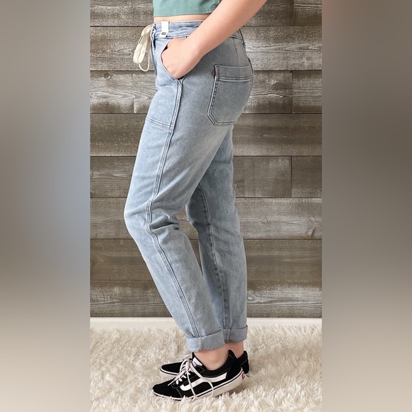 judy blue high waist vintage light wash double cuff joggers JB88691REG LT - Picture 6 of 12